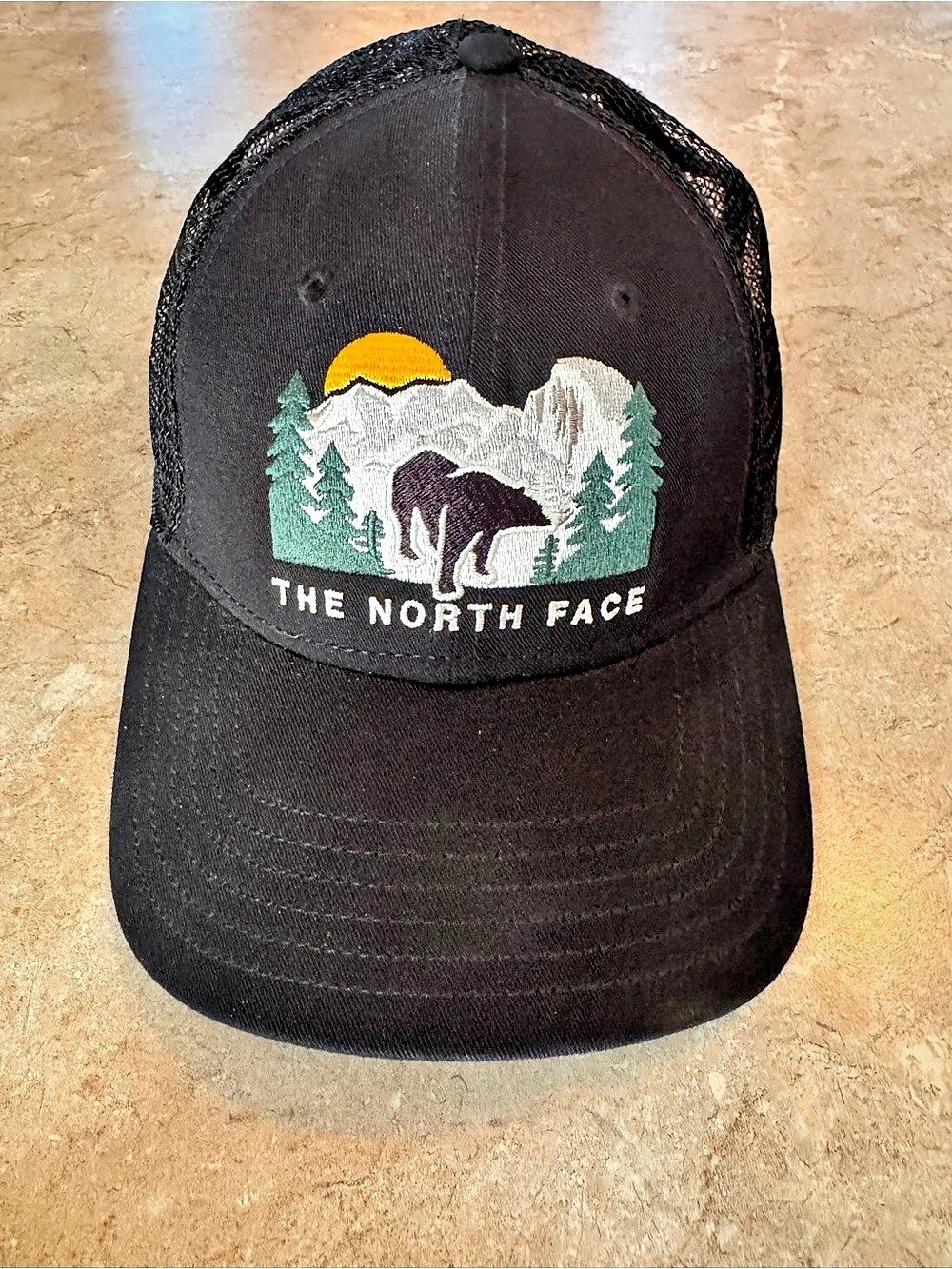 The North Face Embroidered Bear Graphic Mudder Trucker Hat Black